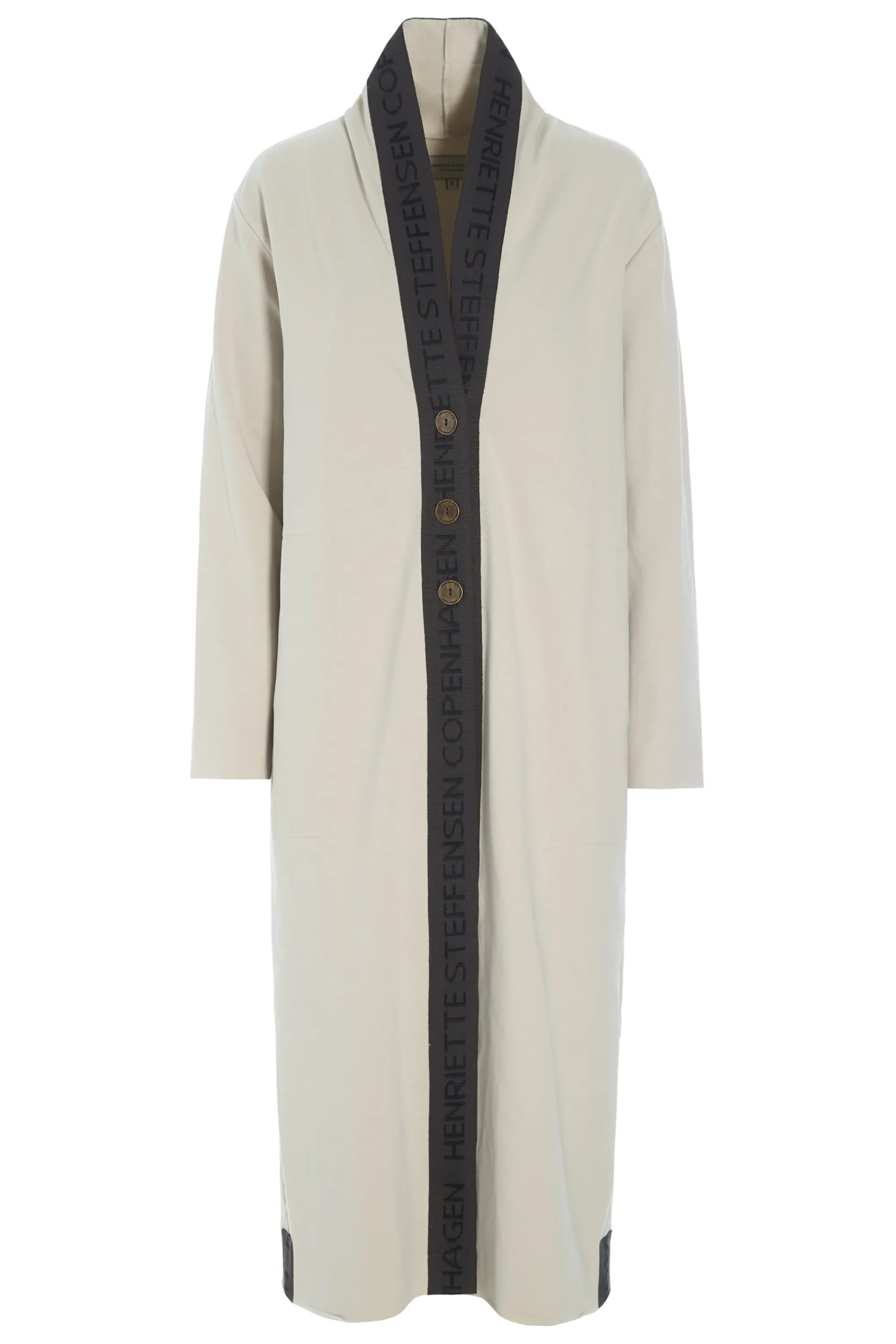 LANG CARDIGAN MED MESSINGKNAPPER | 77003|Henriette Steffensen Copenhagen Hot