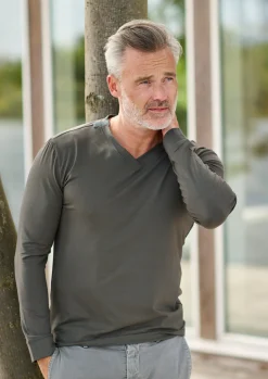 T-SHIRT MED V-HALS LANGÆRMET | 1021C|Henriette Steffensen Copenhagen New